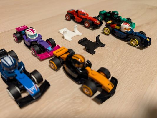 Vertical Wall display mount for LEGO F1 Collectible Race Cars