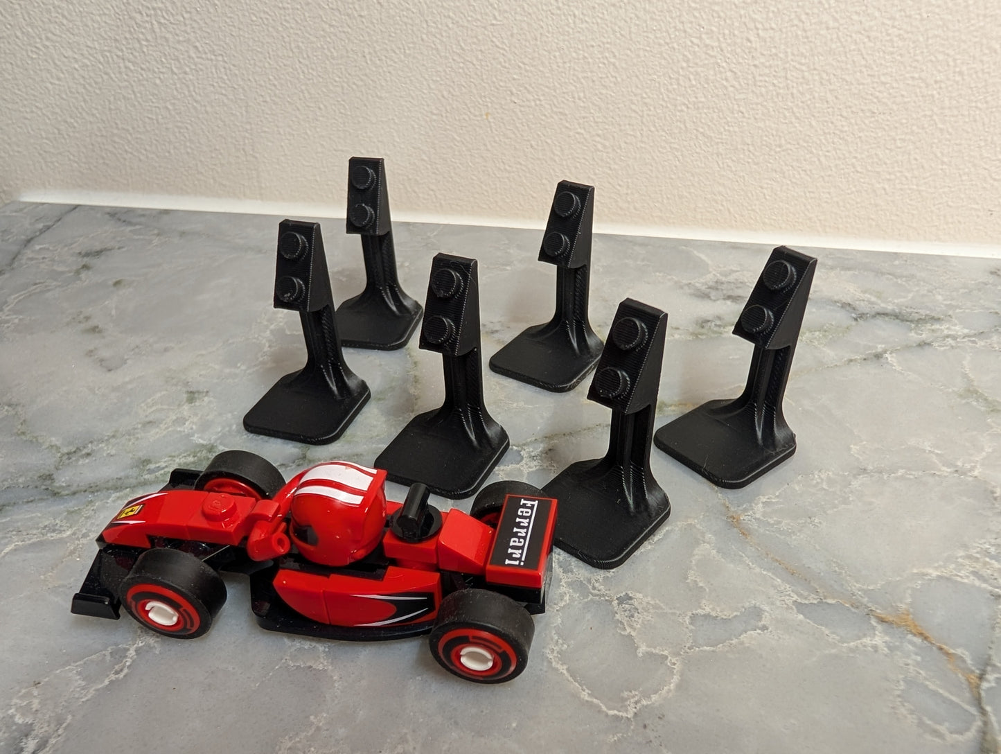 Desk and table display for LEGO F1 Collectible Race Cars