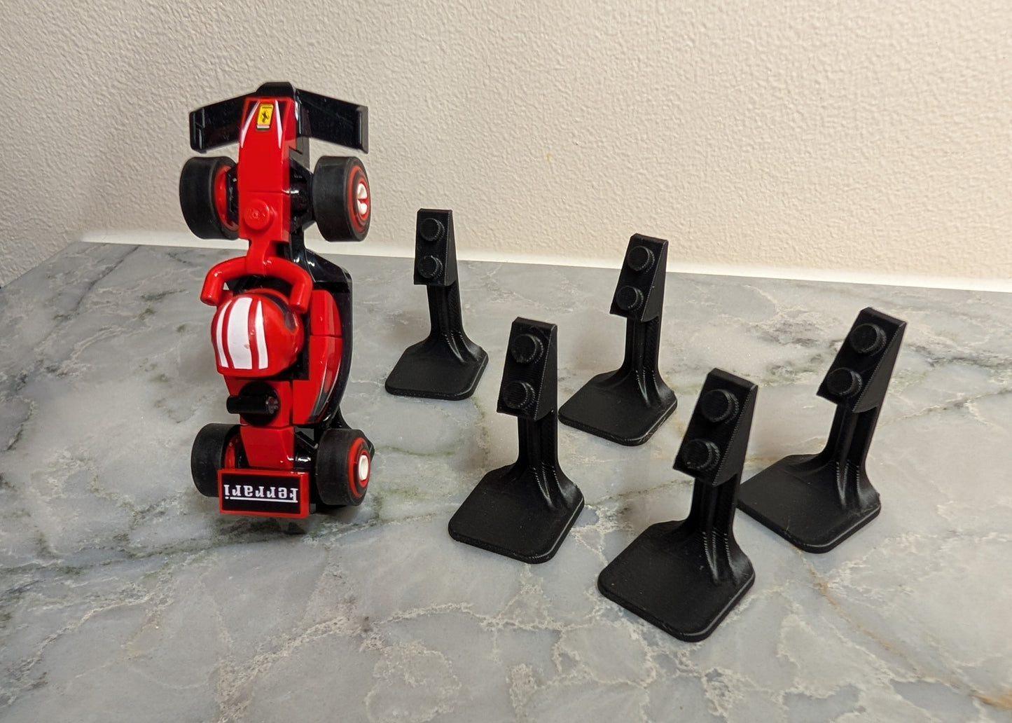 Desk and table display for LEGO F1 Collectible Race Cars