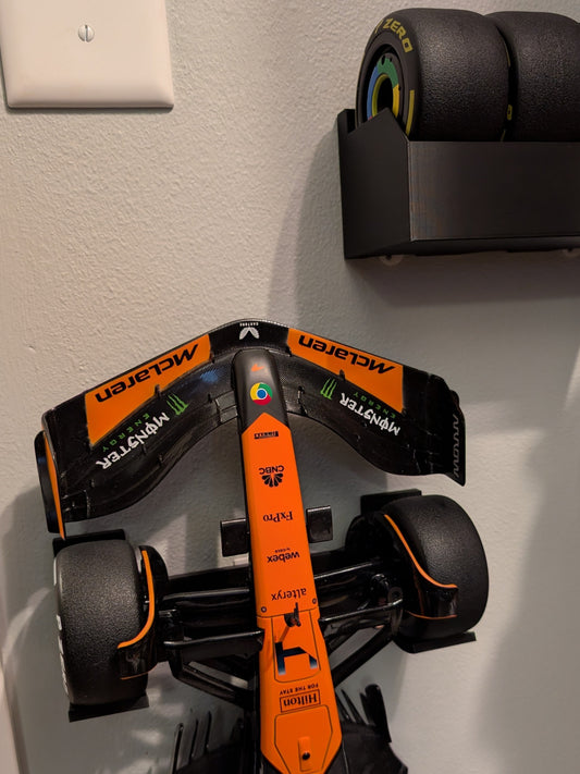 Now Available: 1:10 scale F1 Remote Control car and tire rack display