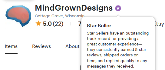 Mind Grown Designs is a Star Seller!