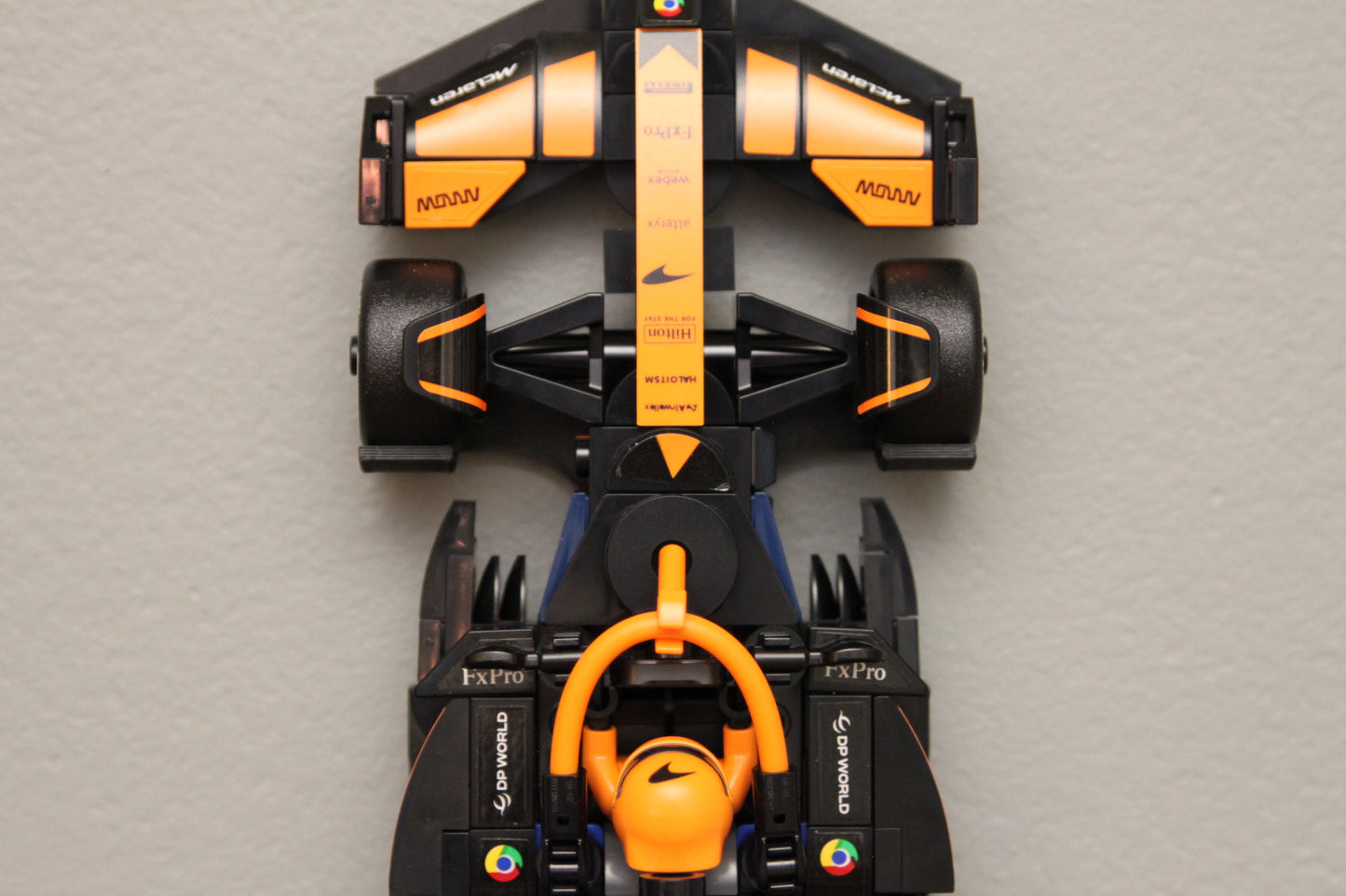 Vertical Wall display mount for LEGO F1 Speed Champion cars