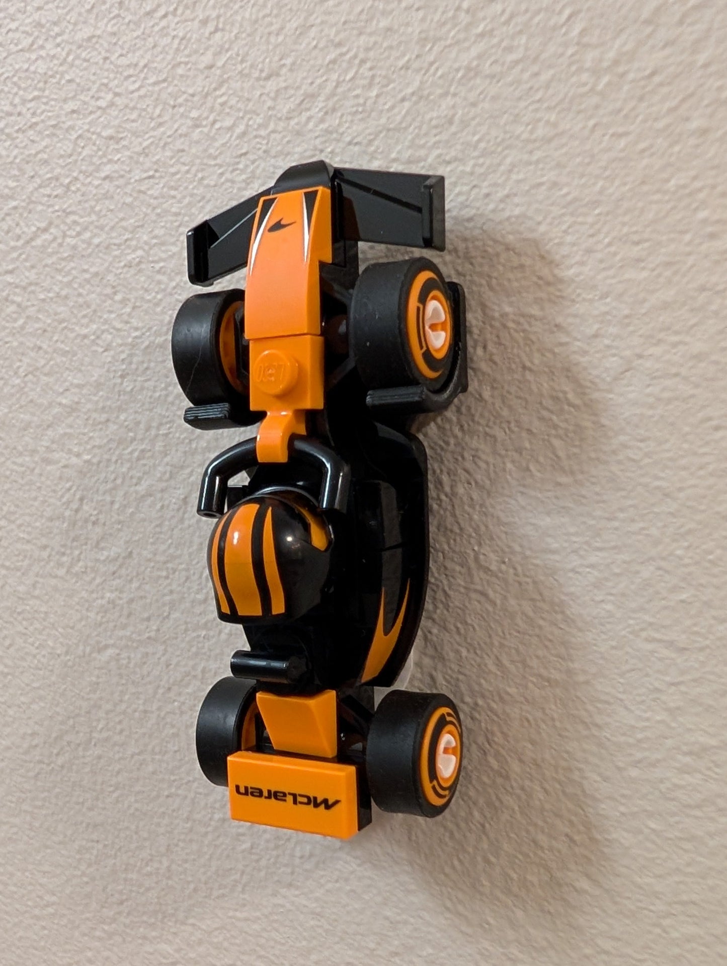 Vertical Wall display mount for LEGO F1 Collectible Race Cars