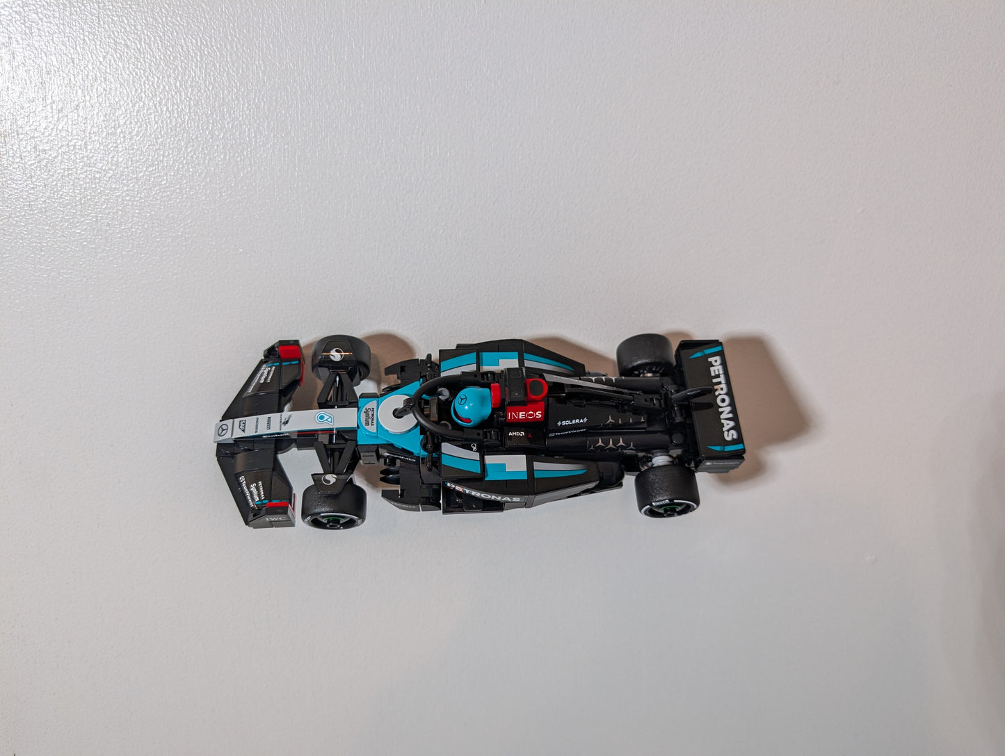 Horizontal (angled) wall display mount for LEGO F1 Speed Champions cars