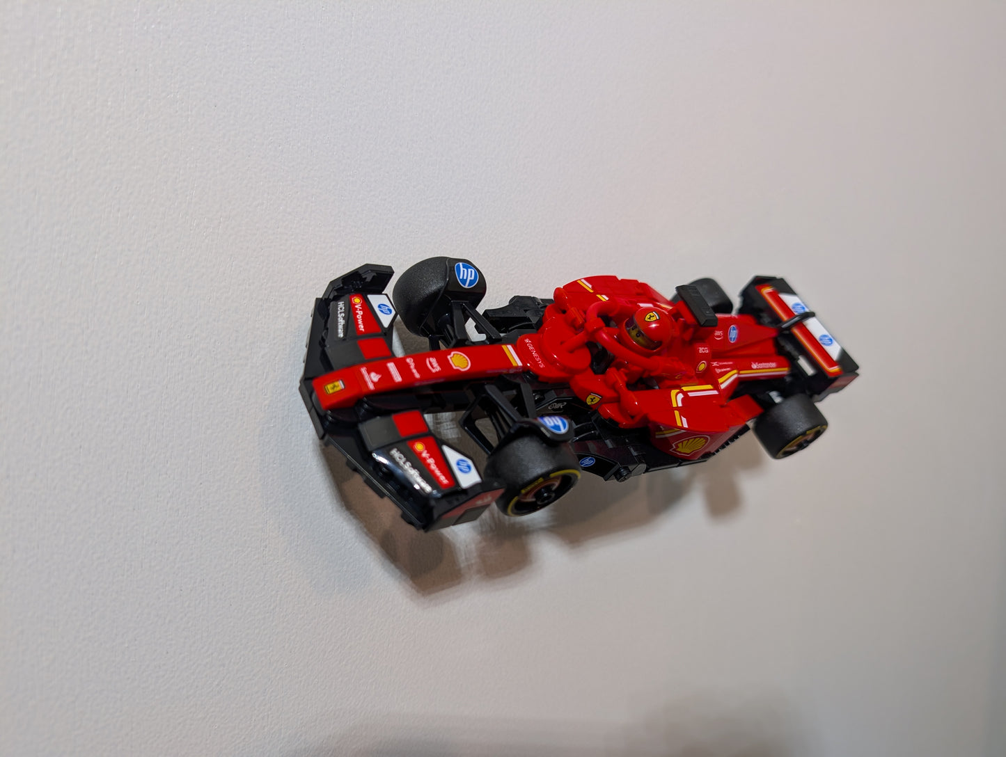 Horizontal (angled) wall display mount for LEGO F1 Speed Champions cars