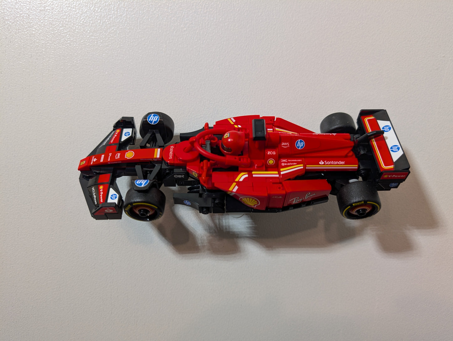 Horizontal (angled) wall display mount for LEGO F1 Speed Champions cars