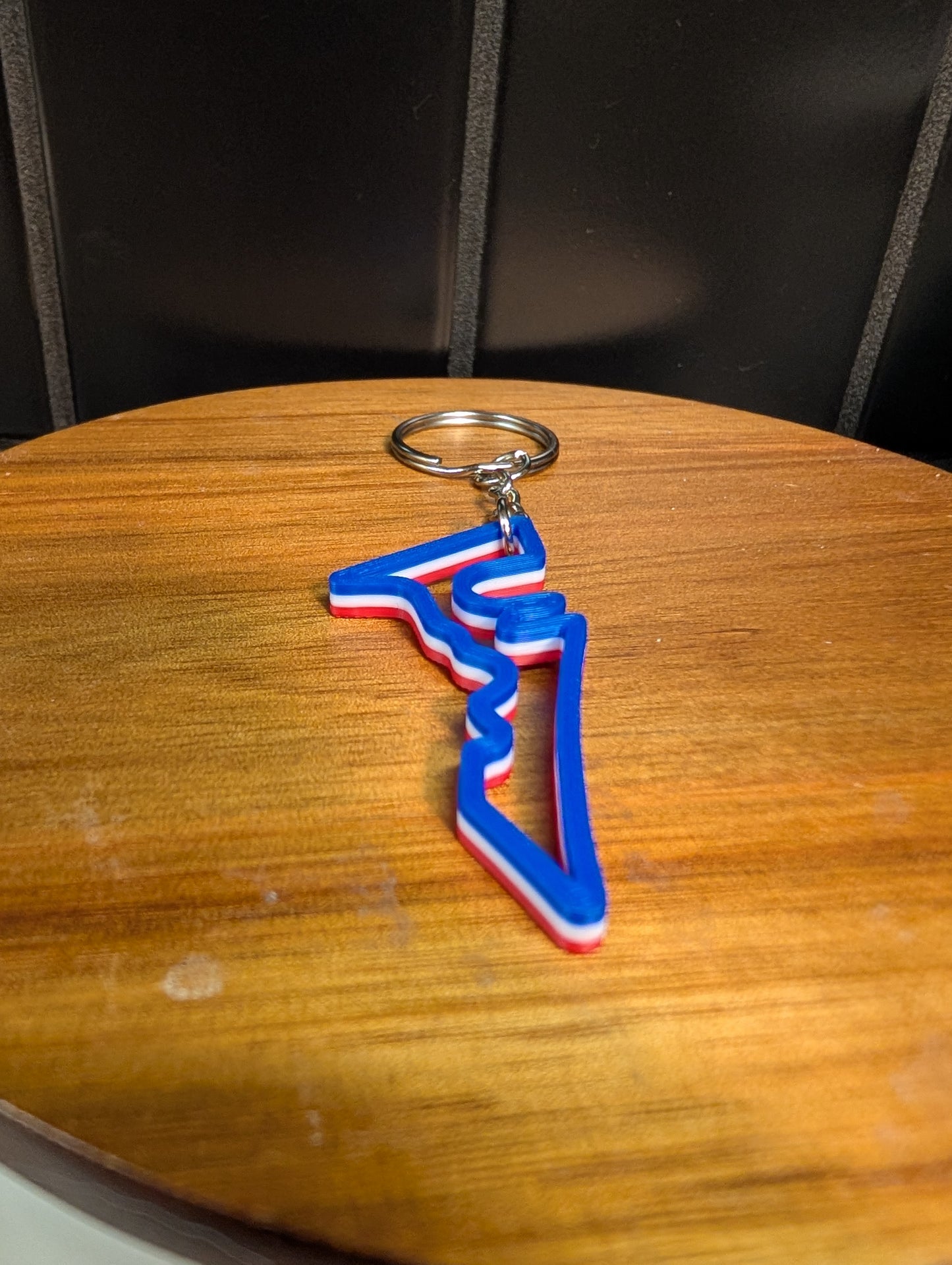 USA F1 race track keychain 3 pack (COTA, Las Vegas, Miami) in Red/White/Blue