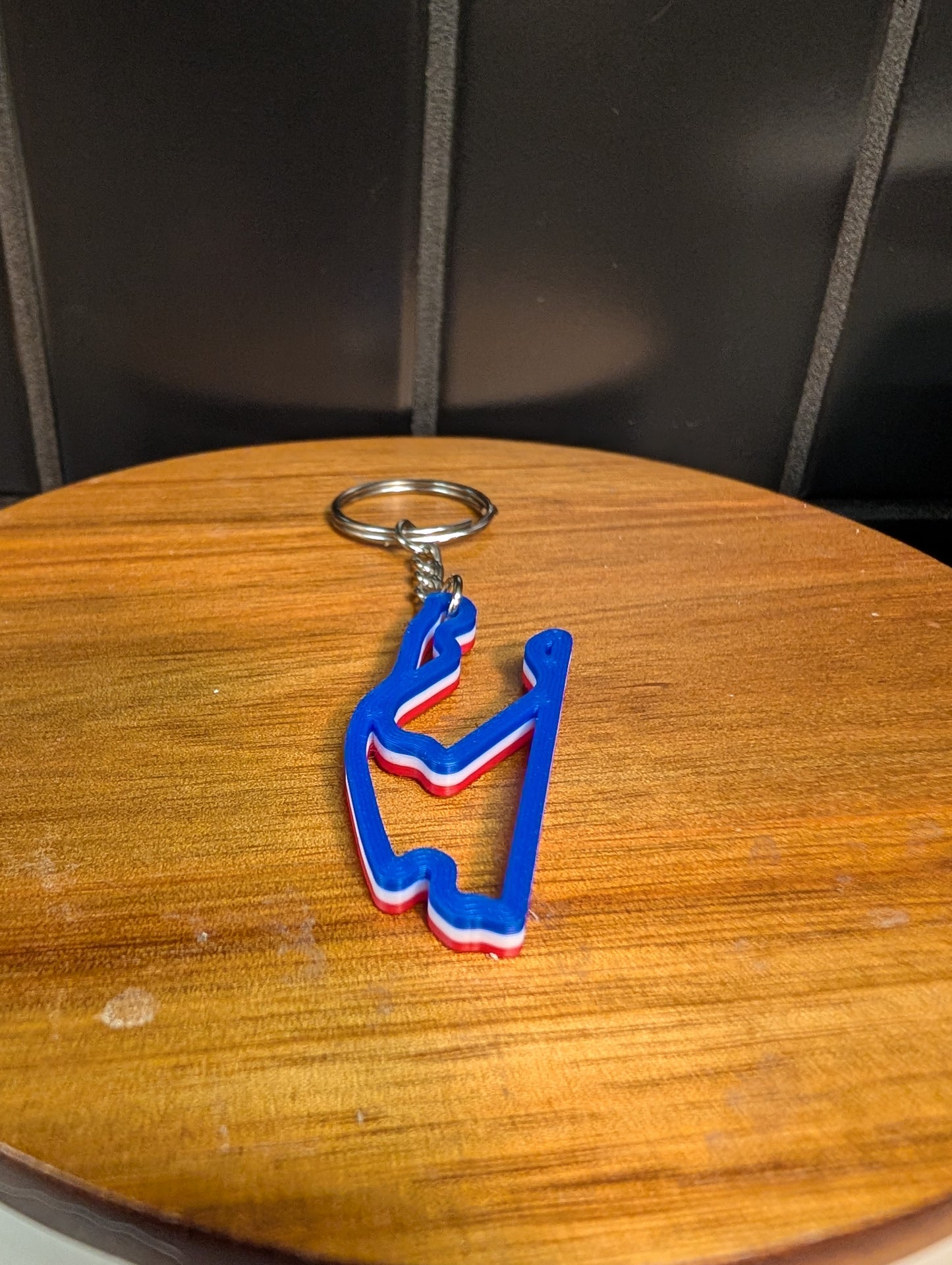 USA F1 race track keychain 3 pack (COTA, Las Vegas, Miami) in Red/White/Blue