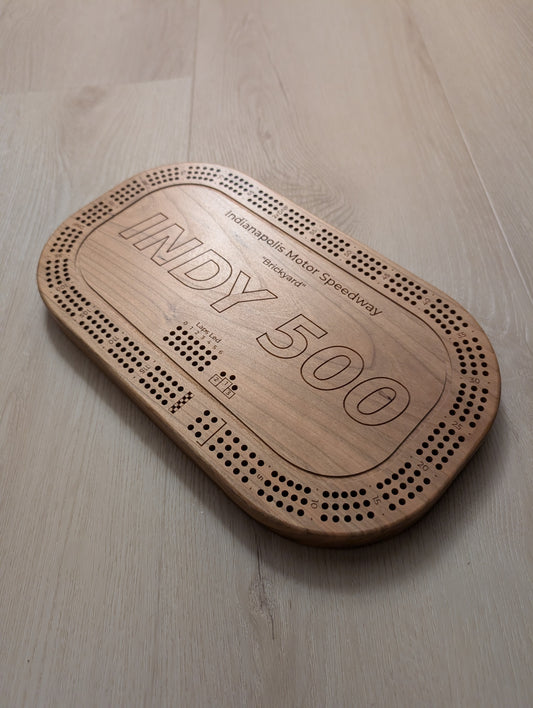 Indy 500 Race Track Cribbage Board