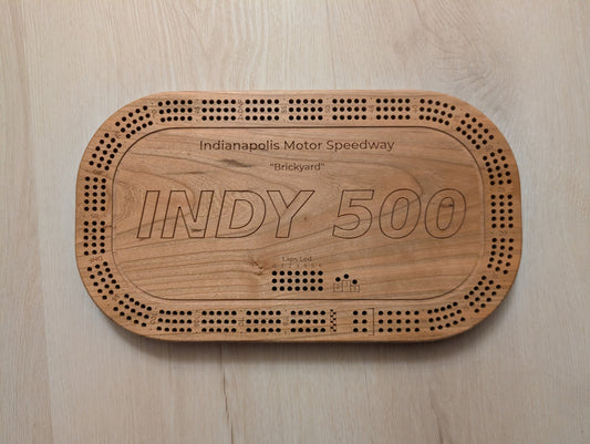 Indy 500 Race Track Cribbage Board