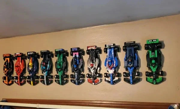 Vertical Wall display mount for LEGO F1 Speed Champion cars